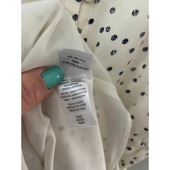 Rails Frida‎ Ivory Speckled Ruffled Hem Dress Size Large - Picture 12 of 12